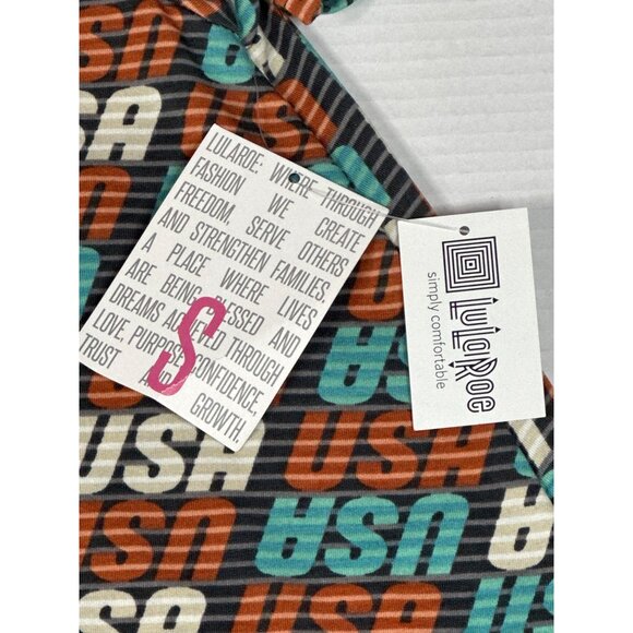 LuLaRoe Carly Dress Small Patriotic USA Stripes Americana Holiday New - Picture 3 of 5